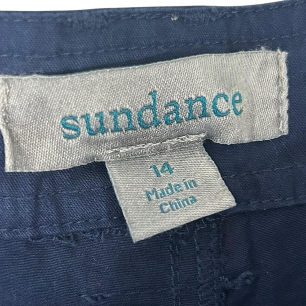Sundance Garden Grand Pants Womens Blue Barrel Pleats Embroidered Sz 14 - Picture 6 of 13